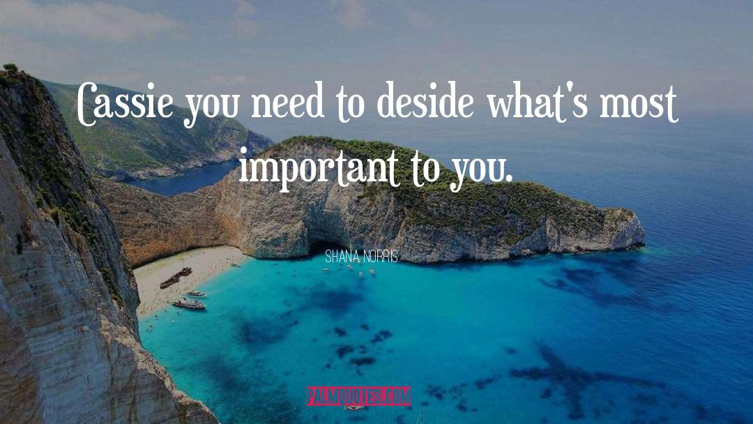 Shana Norris Quotes: Cassie you need to deside