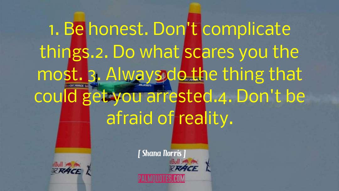 Shana Norris Quotes: 1. Be honest. Don't complicate