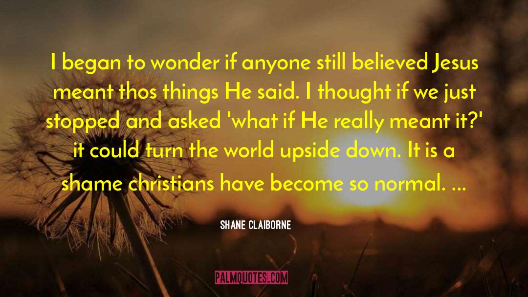 Shane Claiborne Quotes: I began to wonder if