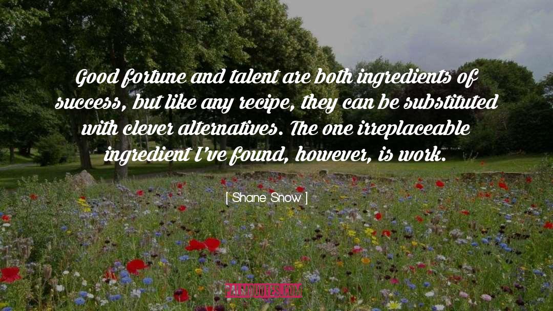 Shane Snow Quotes: Good fortune and talent are
