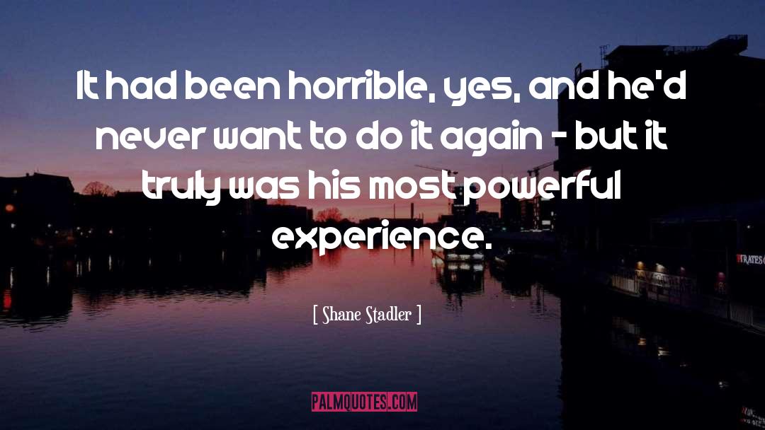 Shane Stadler Quotes: It had been horrible, yes,