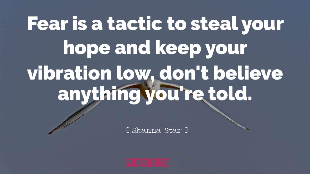 Shanna Star Quotes: Fear is a tactic to