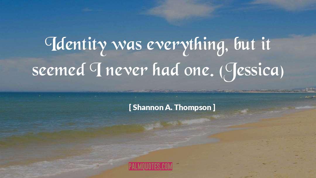 Shannon A. Thompson Quotes: Identity was everything, but it