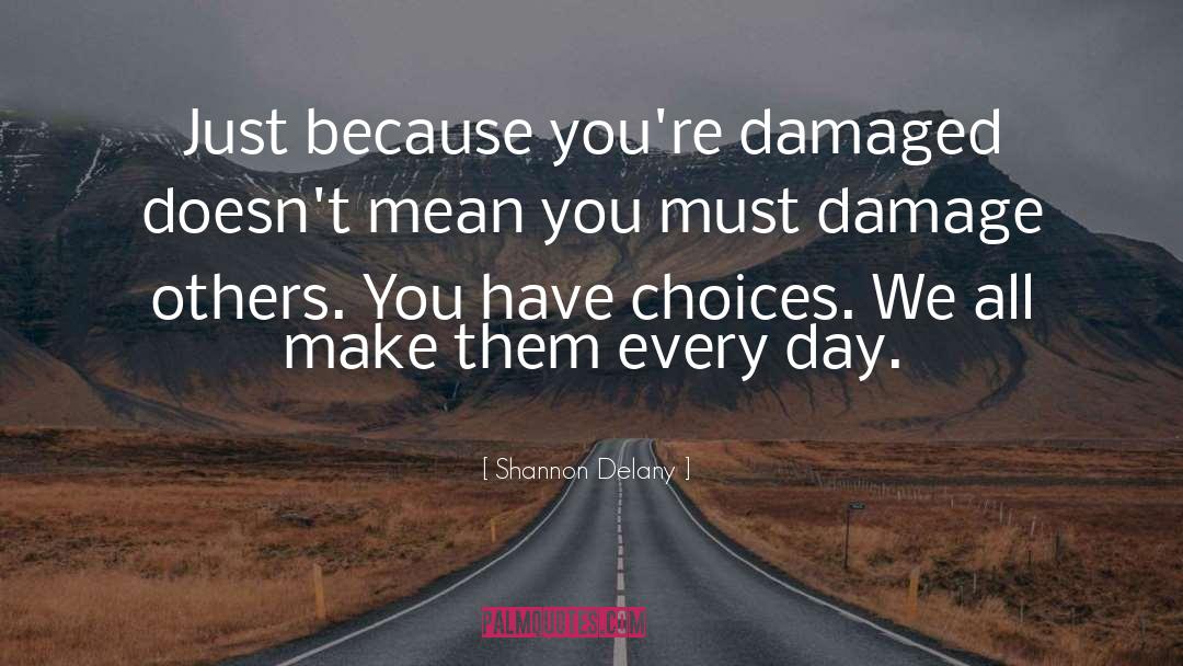 Shannon Delany Quotes: Just because you're damaged doesn't