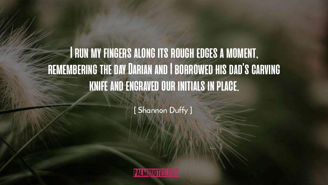 Shannon Duffy Quotes: I run my fingers along