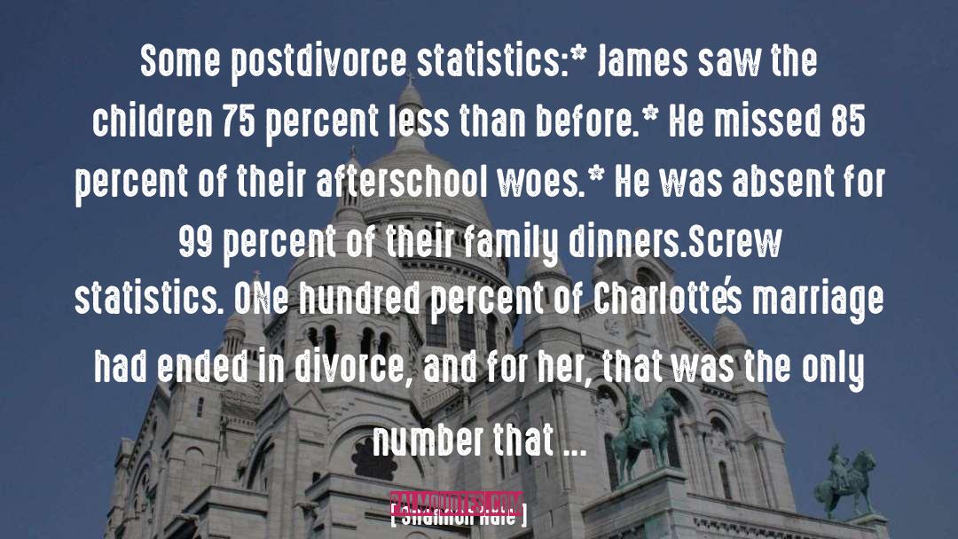Shannon Hale Quotes: Some postdivorce statistics:<br>* James saw
