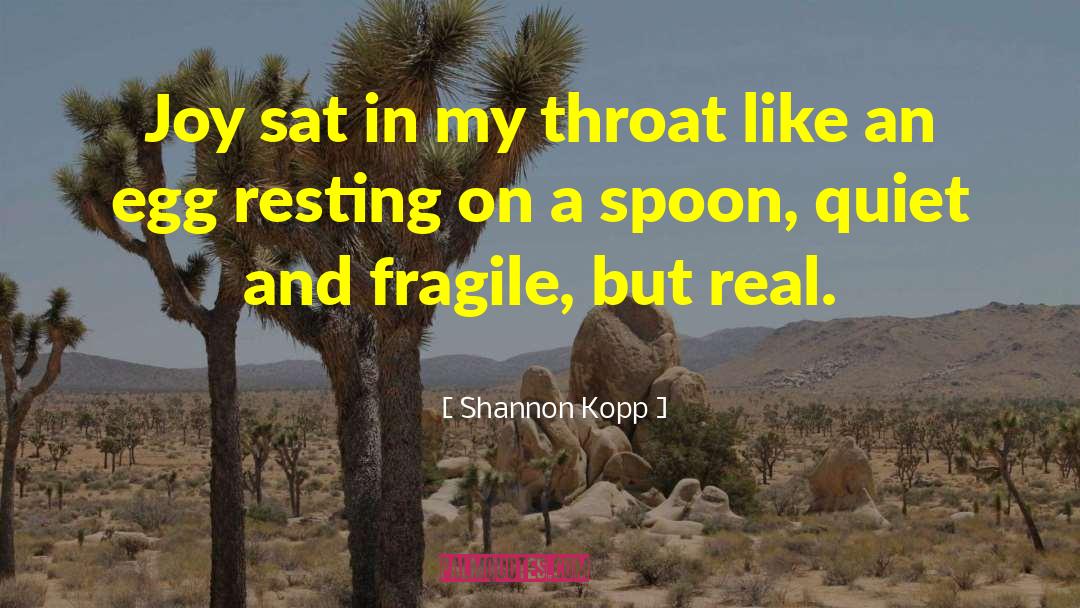 Shannon Kopp Quotes: Joy sat in my throat