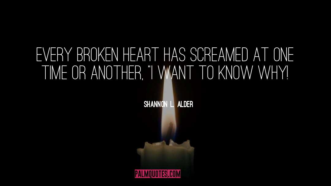 Shannon L. Alder Quotes: Every broken heart has screamed