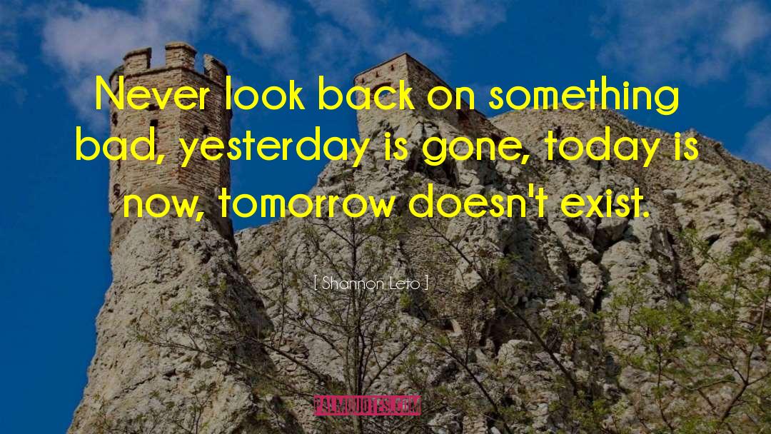 Shannon Leto Quotes: Never look back on something