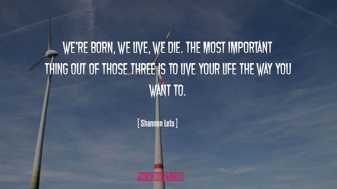 Shannon Leto Quotes: We're born, we live, we