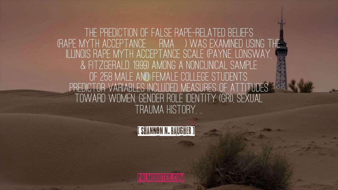 Shannon N. Baugher Quotes: The prediction of false rape-related