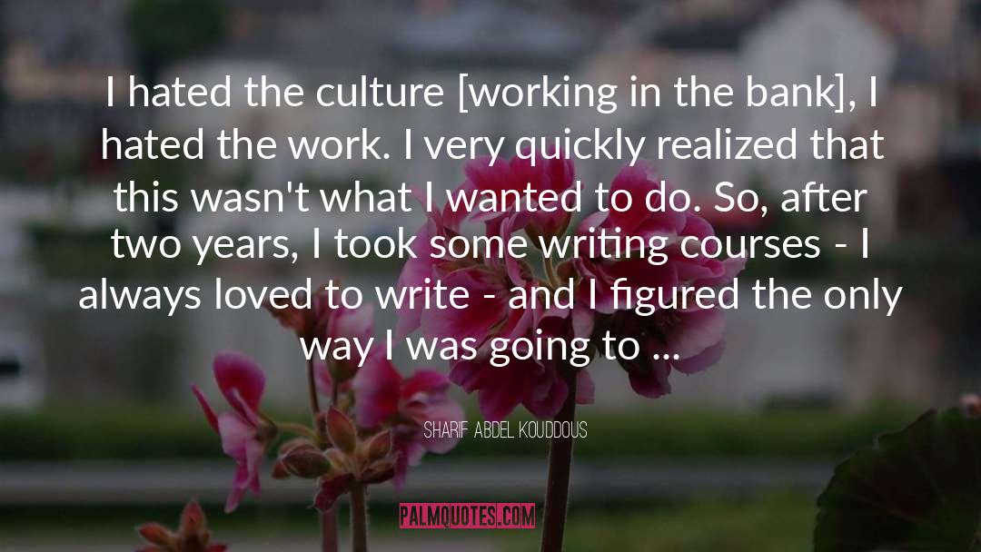 Sharif Abdel Kouddous Quotes: I hated the culture [working