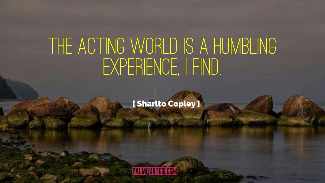 Sharlto Copley Quotes: The acting world is a