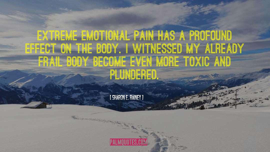 Sharon E. Rainey Quotes: Extreme emotional pain has a
