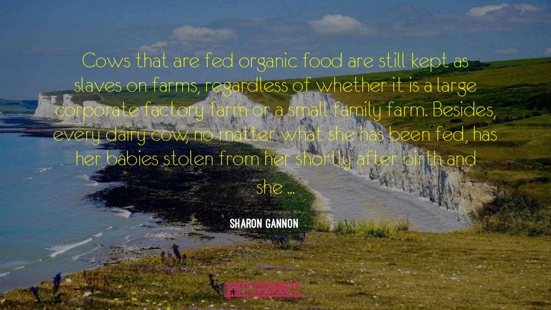 Sharon Gannon Quotes: Cows that are fed organic