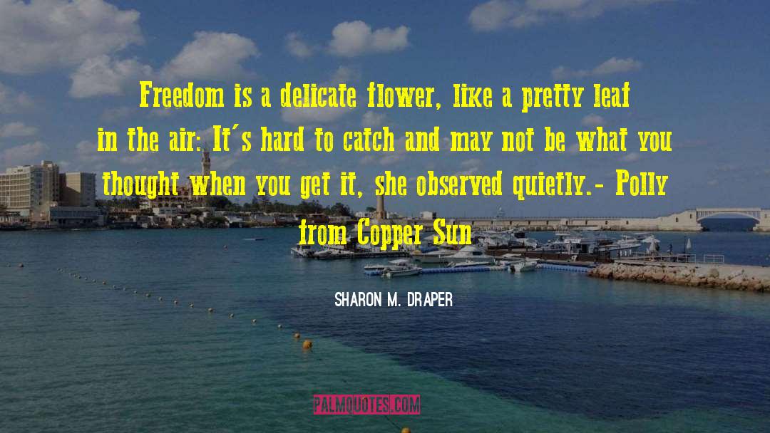 Sharon M. Draper Quotes: Freedom is a delicate flower,