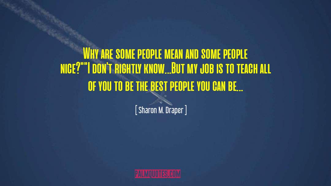 Sharon M. Draper Quotes: Why are some people mean