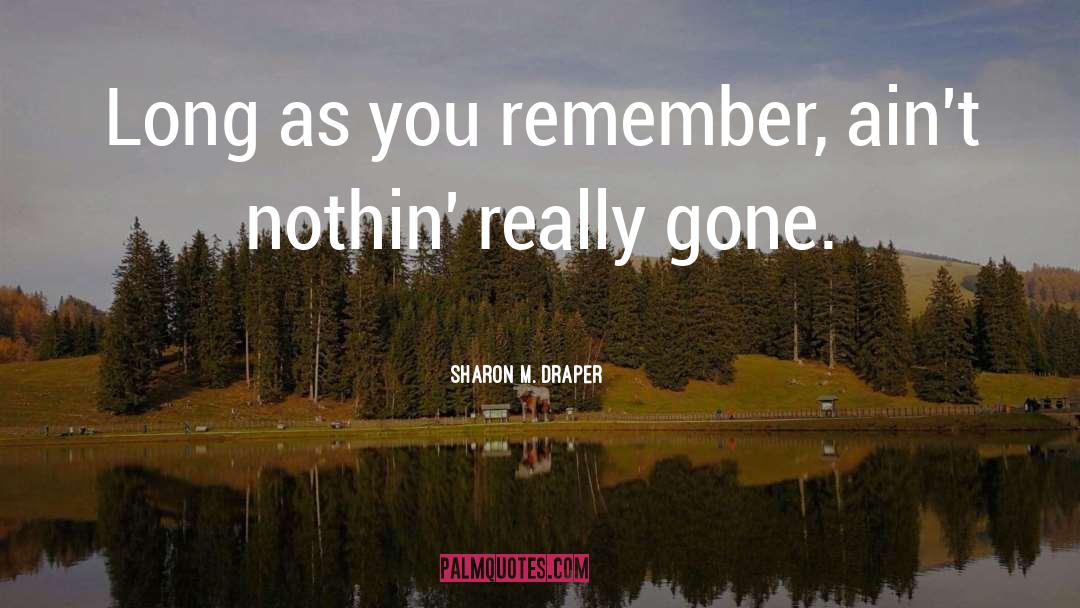 Sharon M. Draper Quotes: Long as you remember, ain't