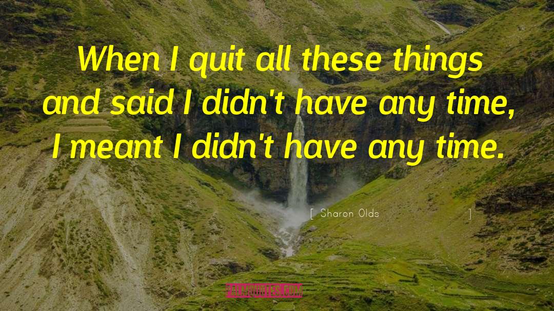 Sharon Olds Quotes: When I quit all these