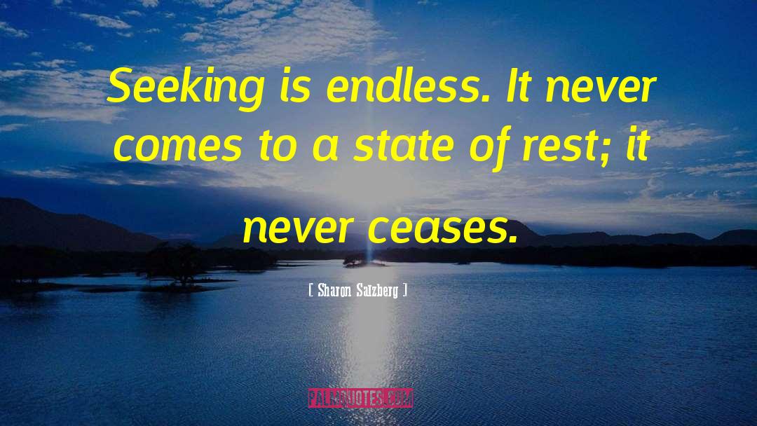 Sharon Salzberg Quotes: Seeking is endless. It never