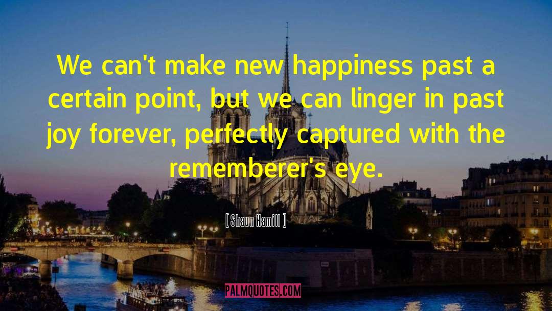 Shaun Hamill Quotes: We can't make new happiness
