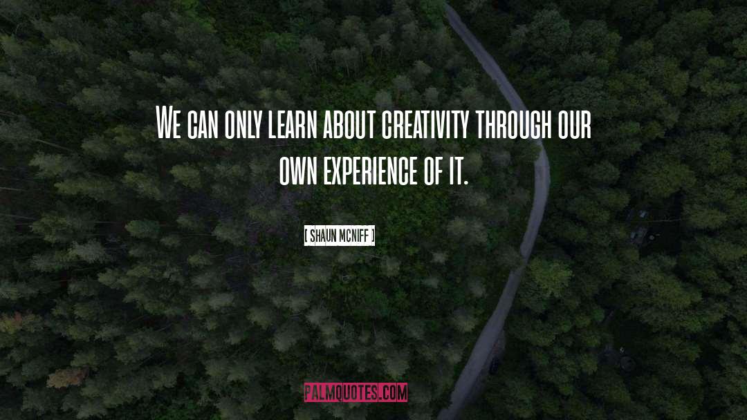Shaun McNiff Quotes: We can only learn about