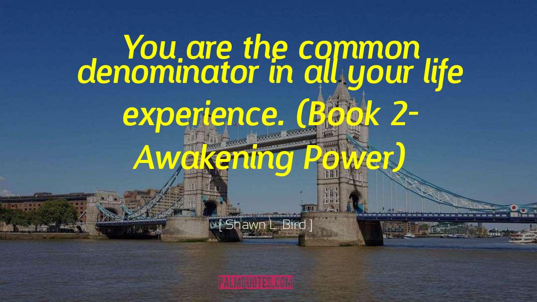 Shawn L. Bird Quotes: You are the common denominator