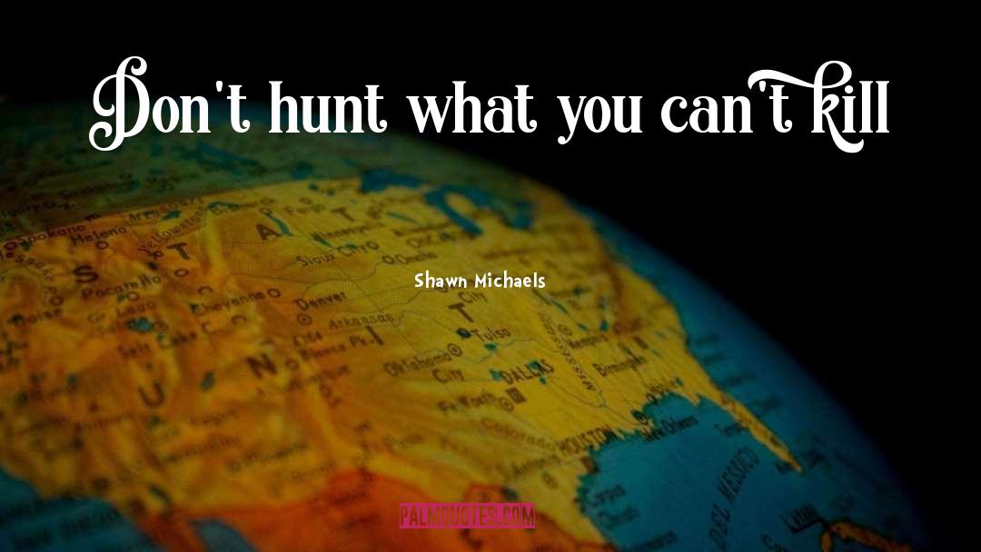 Shawn Michaels Quotes: Don't hunt what you can't