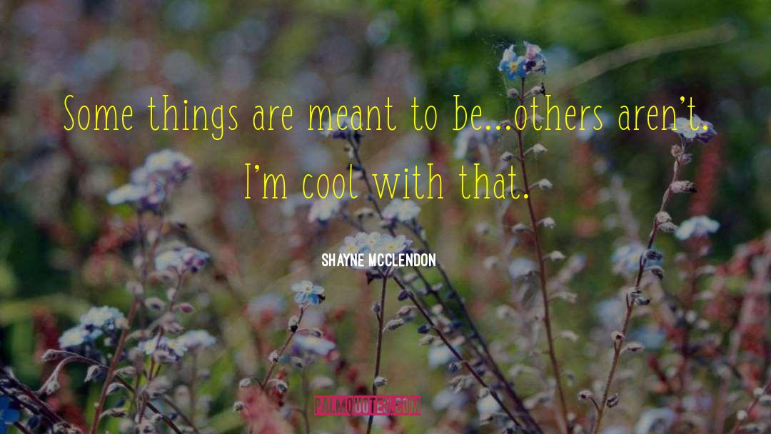 Shayne McClendon Quotes: Some things are meant to