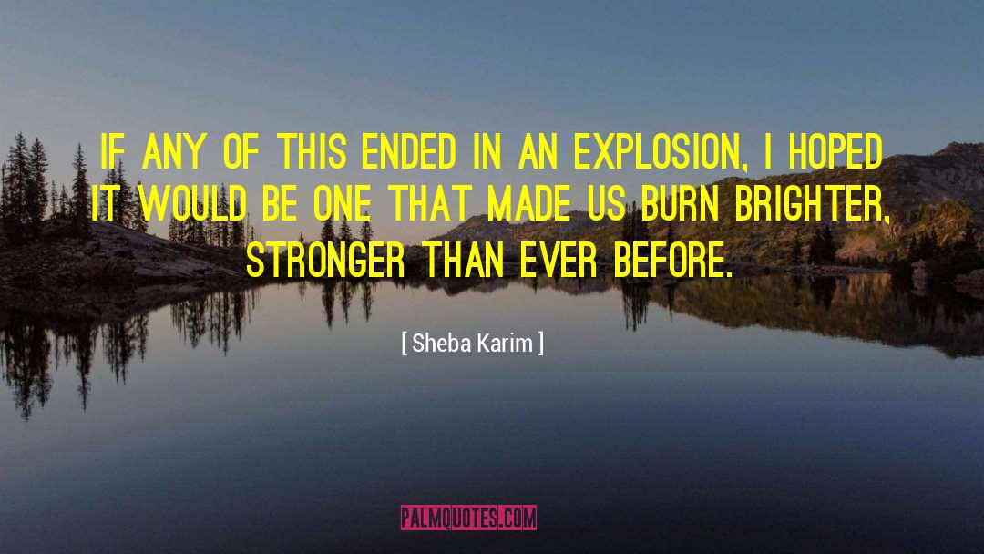 Sheba Karim Quotes: If any of this ended
