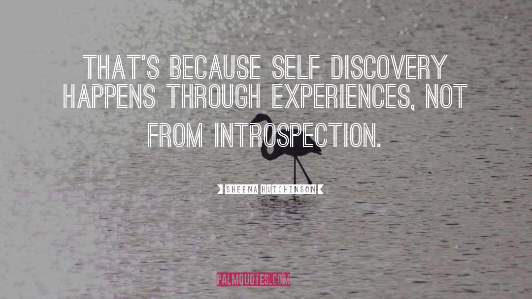 Sheena Hutchinson Quotes: That's because self discovery happens