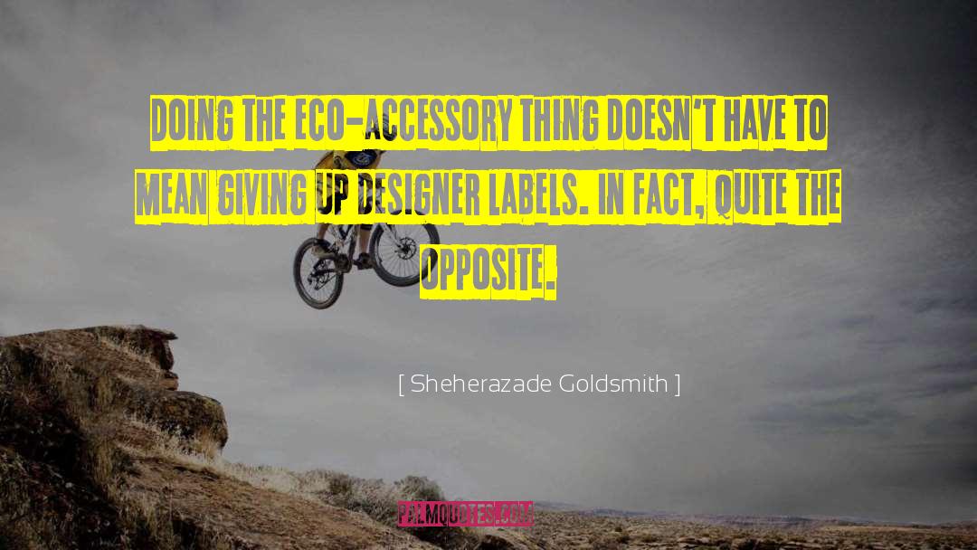 Sheherazade Goldsmith Quotes: Doing the eco-accessory thing doesn't