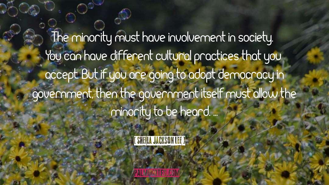 Sheila Jackson Lee Quotes: The minority must have involvement