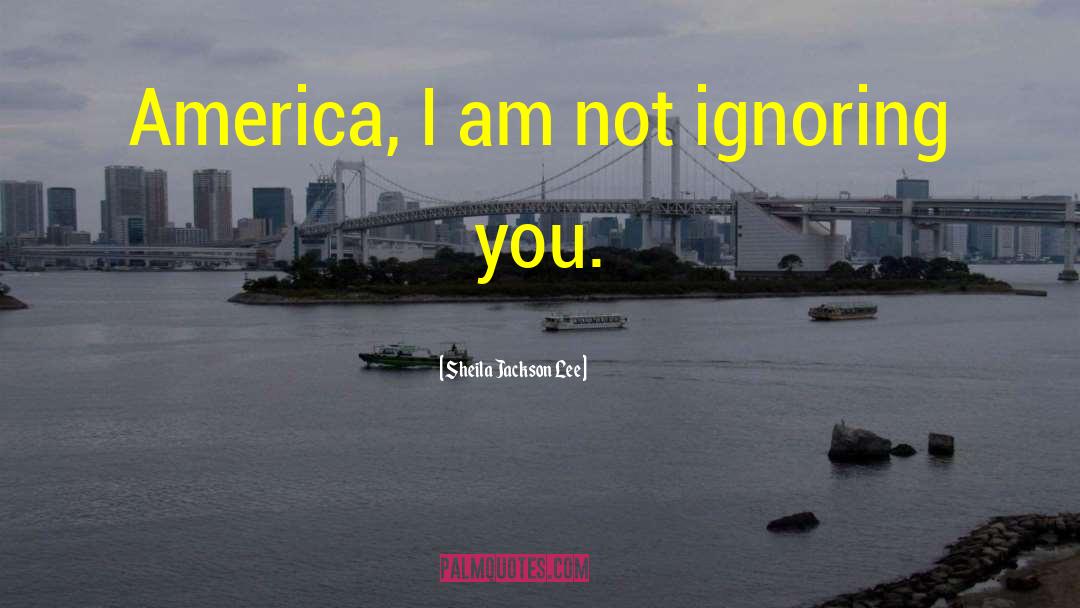 Sheila Jackson Lee Quotes: America, I am not ignoring