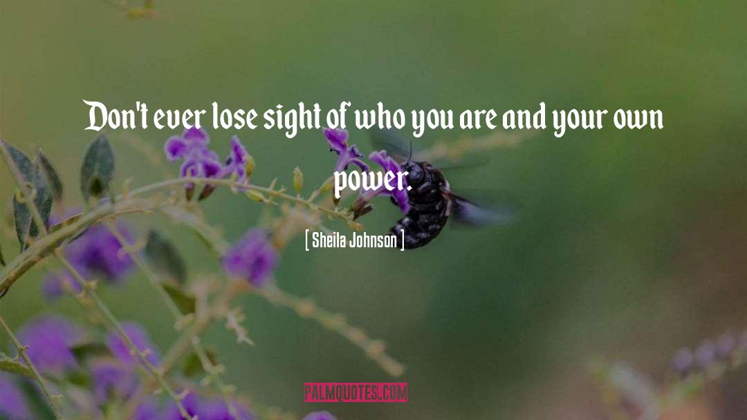 Sheila Johnson Quotes: Don't ever lose sight of