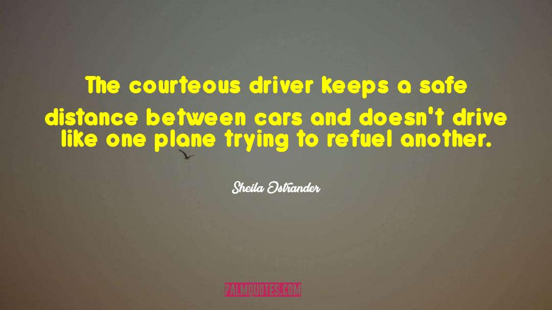 Sheila Ostrander Quotes: The courteous driver keeps a