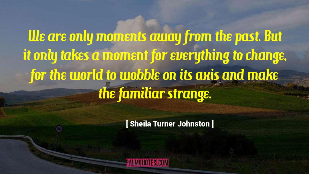 Sheila Turner Johnston Quotes: We are only moments away