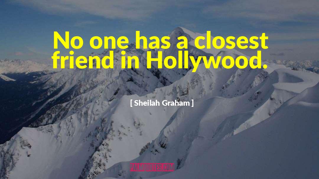 Sheilah Graham Quotes: No one has a closest