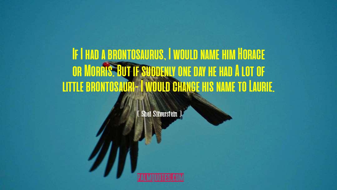 Shel Silverstein Quotes: If I had a brontosaurus,