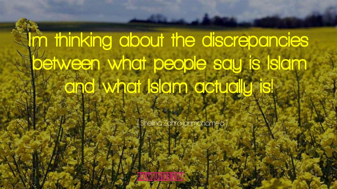 Shelina Zahra Janmohamed Quotes: I'm thinking about the discrepancies
