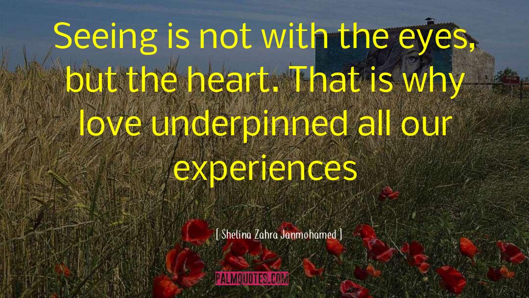 Shelina Zahra Janmohamed Quotes: Seeing is not with the