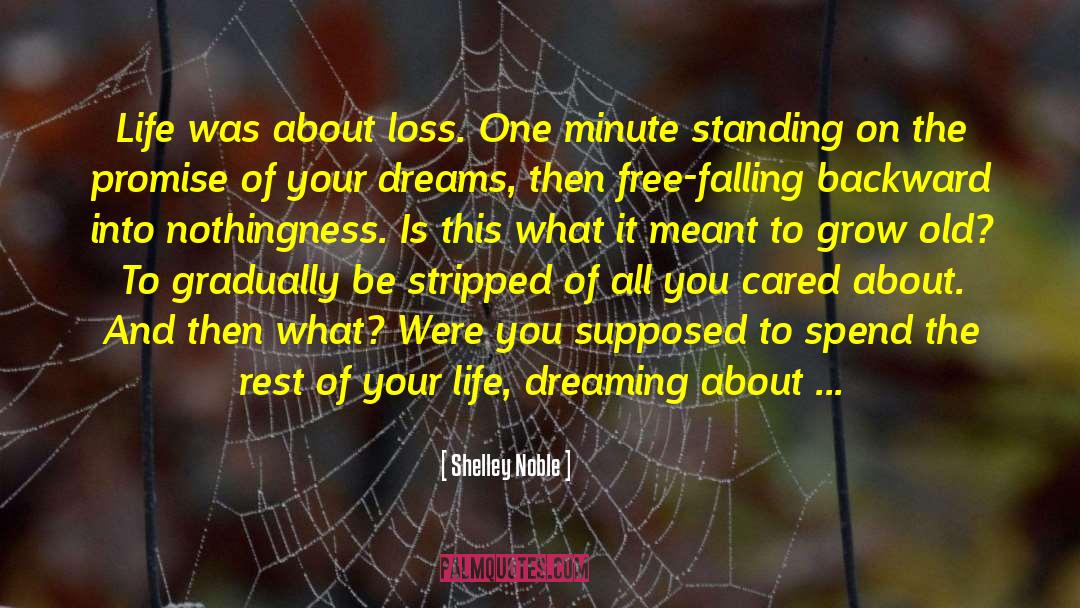 Shelley Noble Quotes: Life was about loss. One