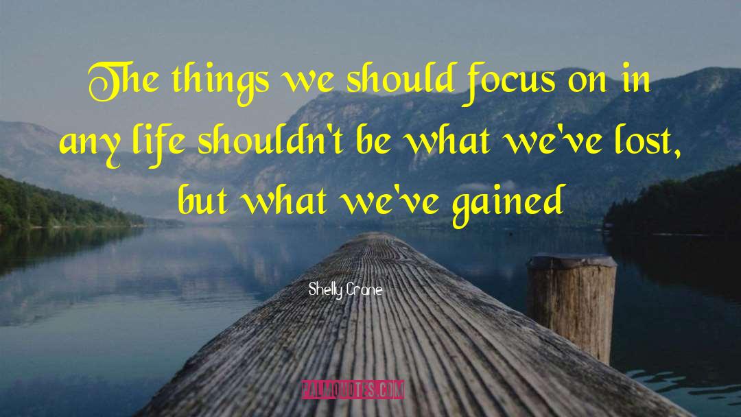 Shelly Crane Quotes: The things we should focus
