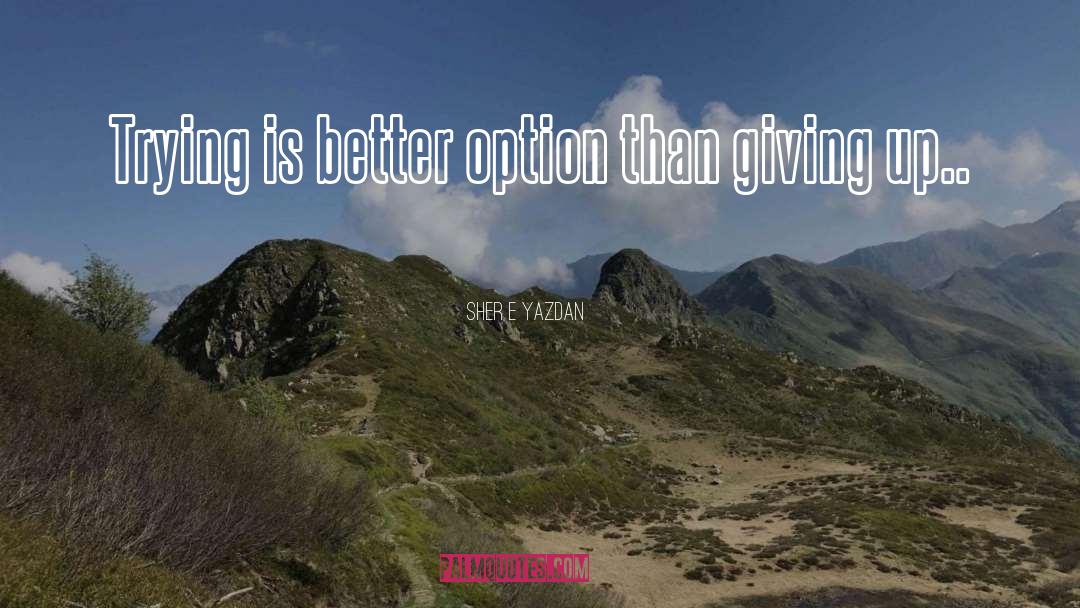 Sher E Yazdan Quotes: Trying is better option than