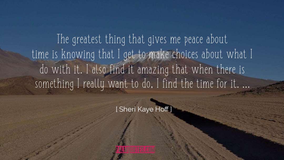 Sheri Kaye Hoff Quotes: The greatest thing that gives