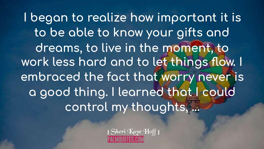 Sheri Kaye Hoff Quotes: I began to realize how