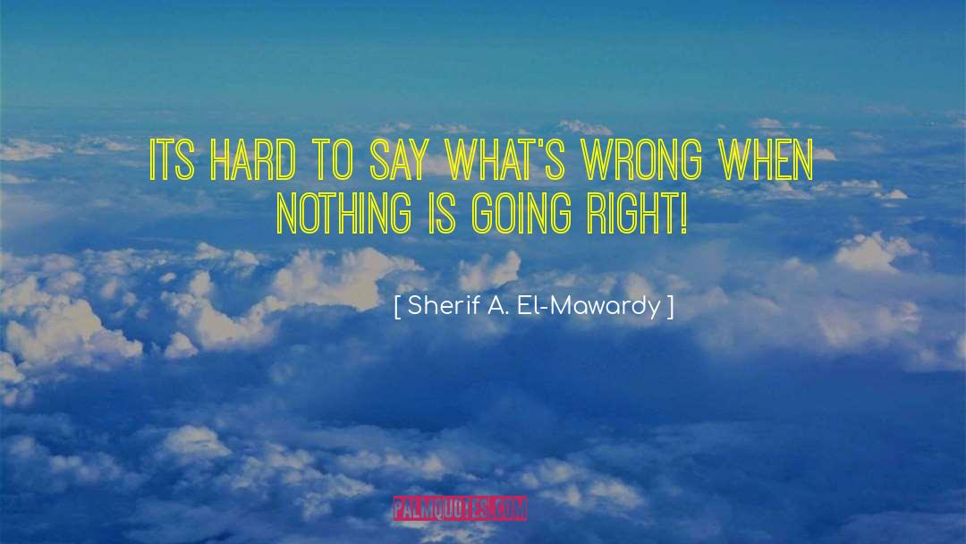 Sherif A. El-Mawardy Quotes: Its hard to say what's