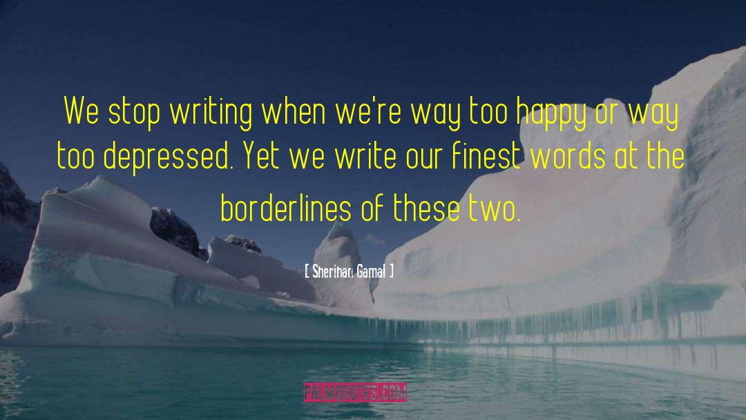 Sherihan Gamal Quotes: We stop writing when we're