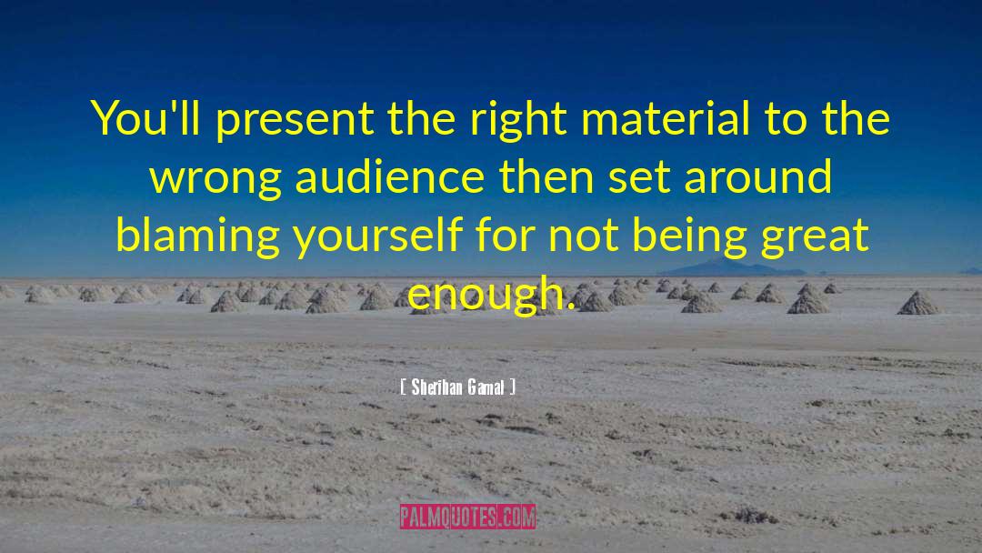 Sherihan Gamal Quotes: You'll present the right material