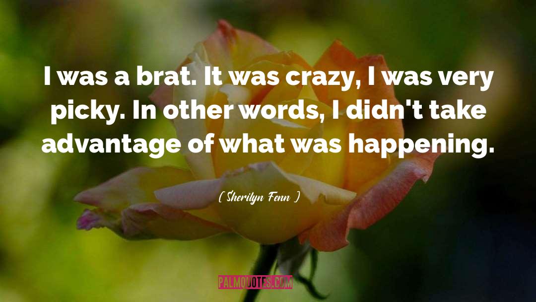 Sherilyn Fenn Quotes: I was a brat. It